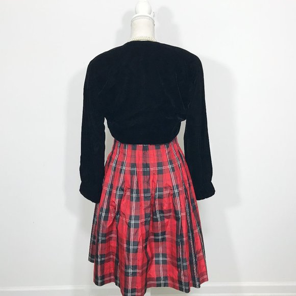 Vintage Albert Nipon Dress Black Red - Picture 15 of 16